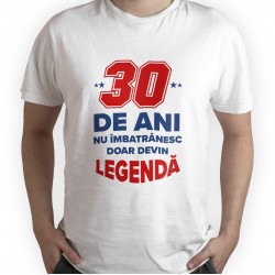 Tricou alb personalizat cu 30 de ani